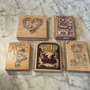 Bundle of 5 cute rubber stamps